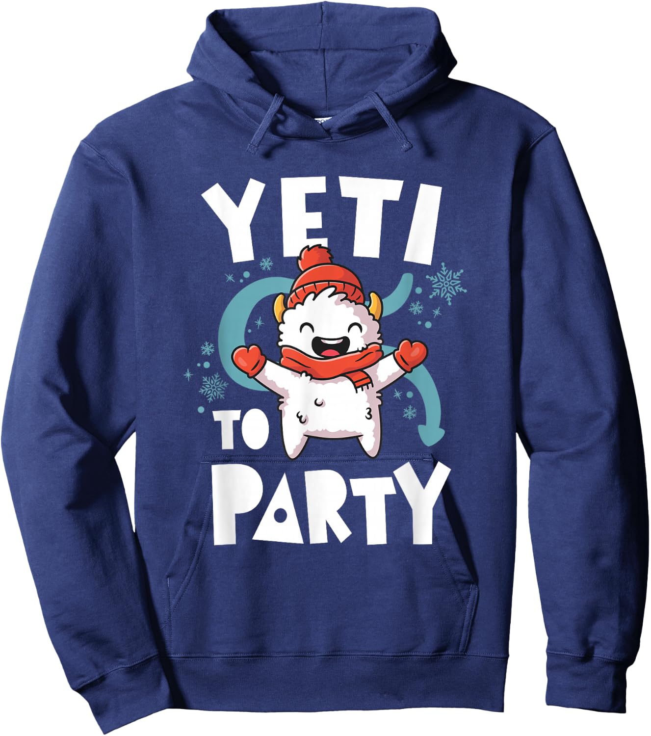 Cute Yeti To Party Ugly Christmas Vacation Kawaii Yeti Hoodie - Hoodie | Navy