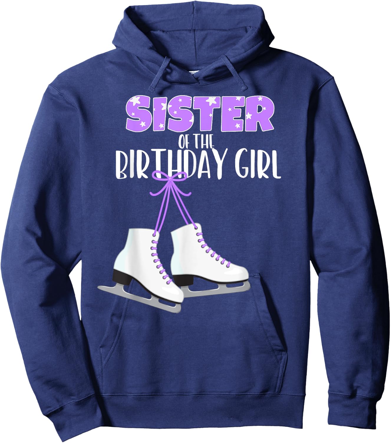 Ice Skating Sister of the Birthday Girl Ice Skate Party Hoodie - Hoodie | Navy