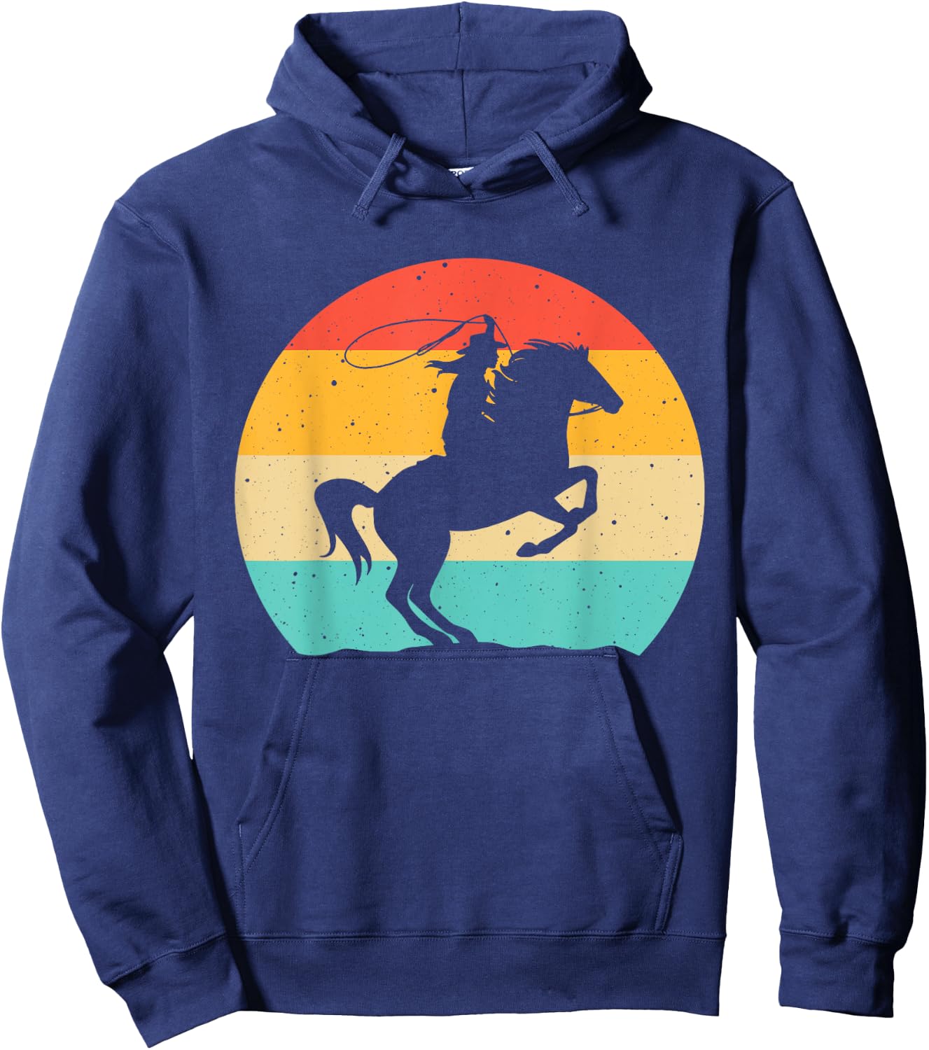 Funny Retro Western Cowgirl Gift Girl Horse Riding Women Hoodie - Hoodie | Navy