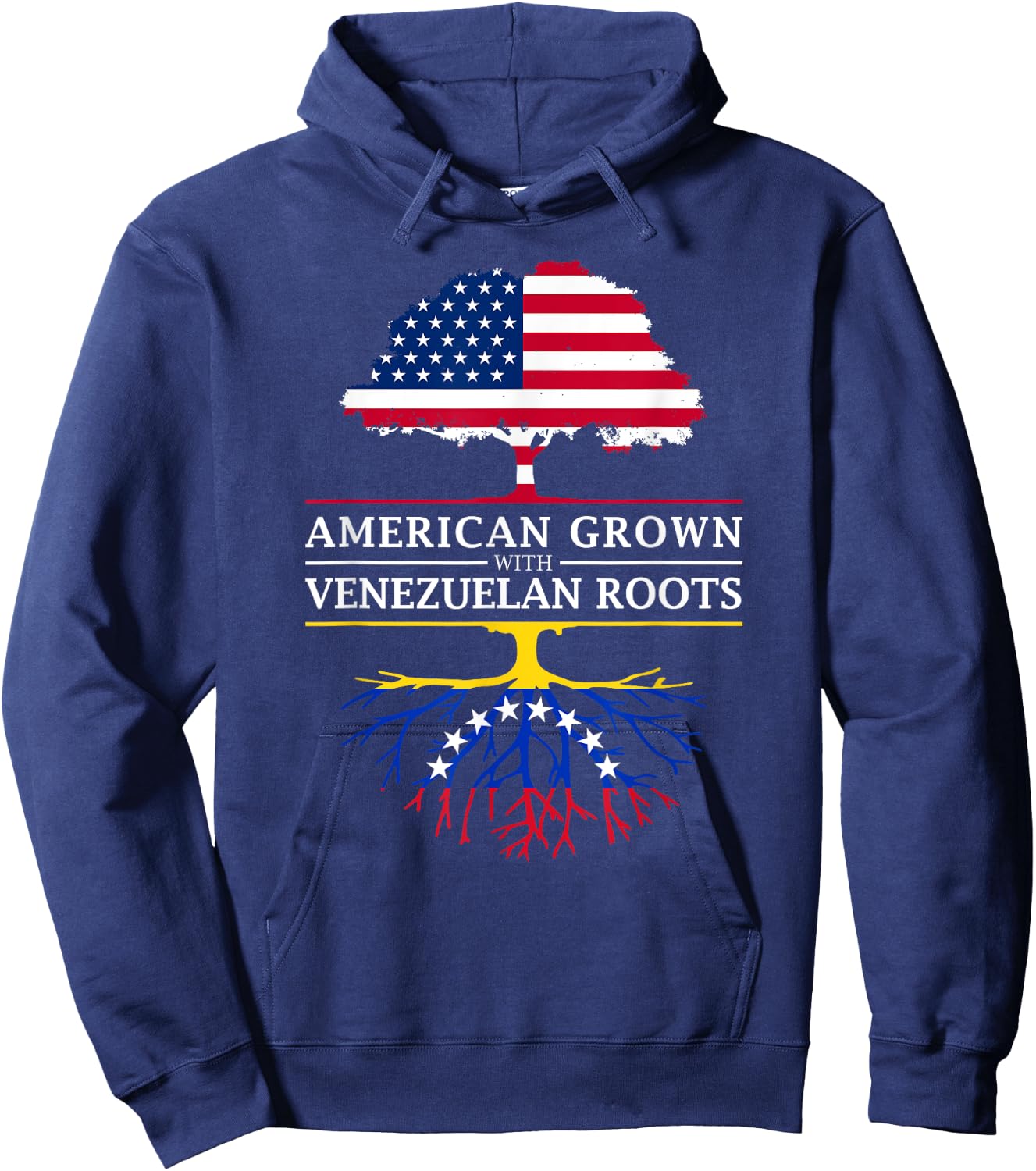 American Grown with Venezuelan Roots - Venezuela Small Hoodie - Hoodie | Navy