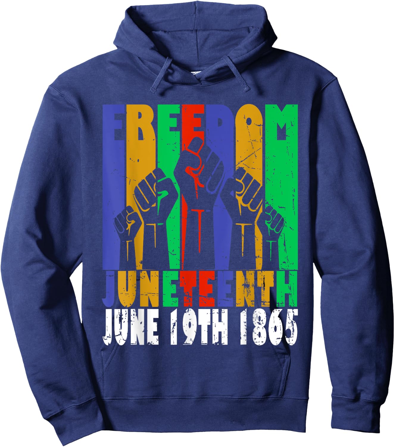 Vintage Black Freedom Day Juneteenth June 19th 1865 Hoodie - Hoodie | Navy