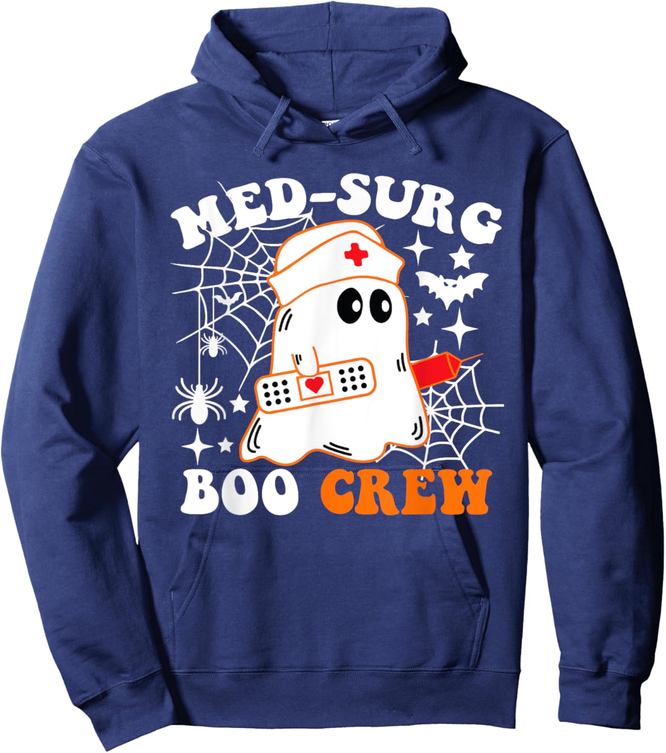 Med-Surg Boo Crew Nurse Funny Halloween Costume Hoodie - Hoodie | Navy