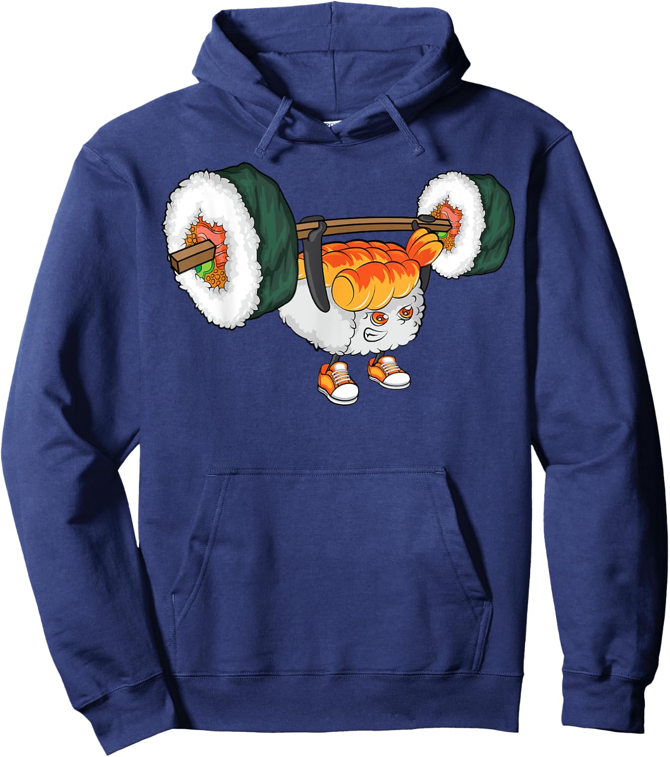 Funny Sushi Weight Lifting Japanese Food Gym Gift Hoodie - Hoodie | Navy