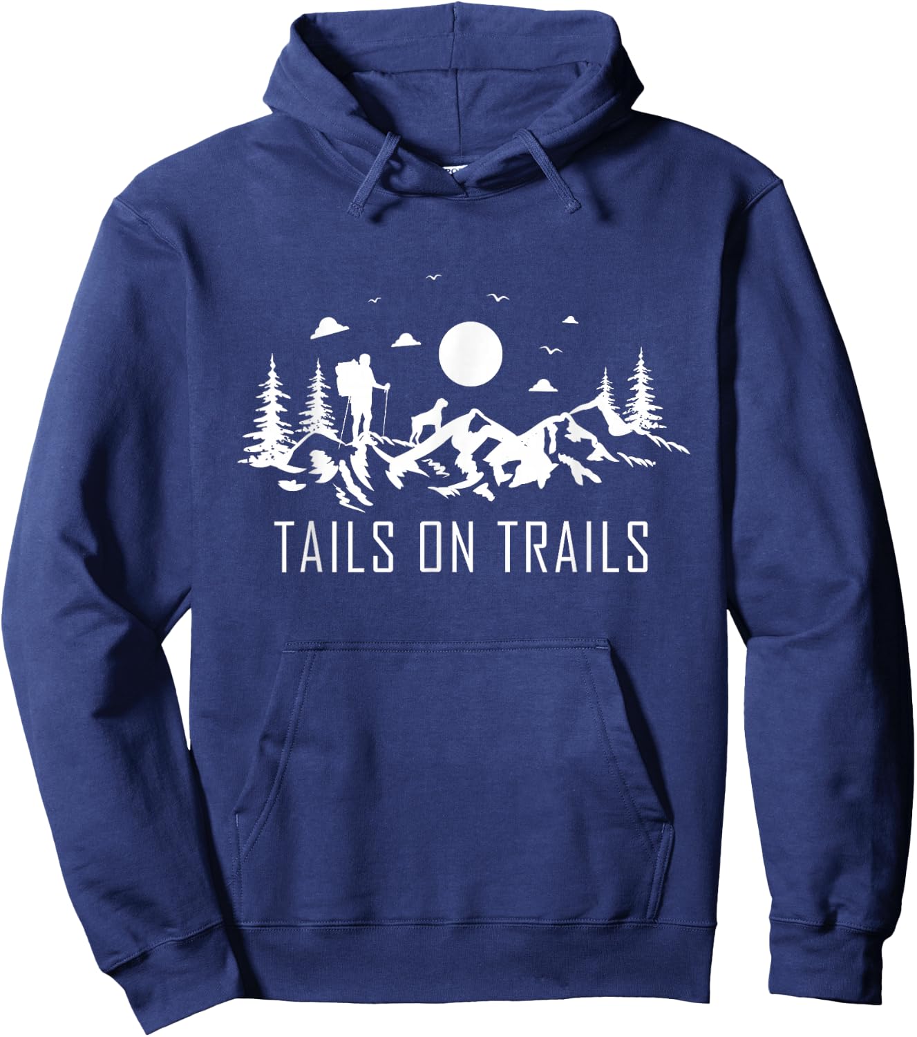 Tails on trails for a Hiking Fan and Dog Lover Hike Mountain Hoodie - Hoodie | Navy