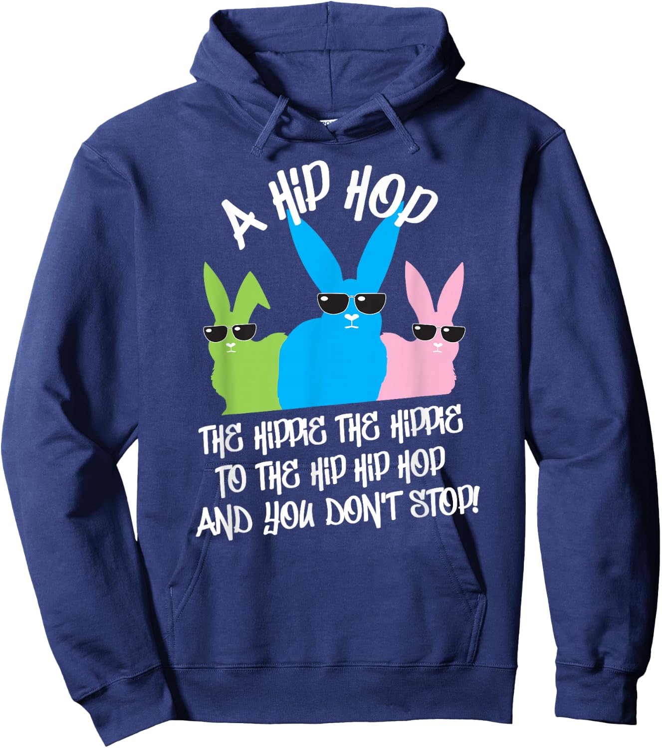 Hip Hop Easter Bunny Old School Hip Hop Hoodie - Hoodie | Navy