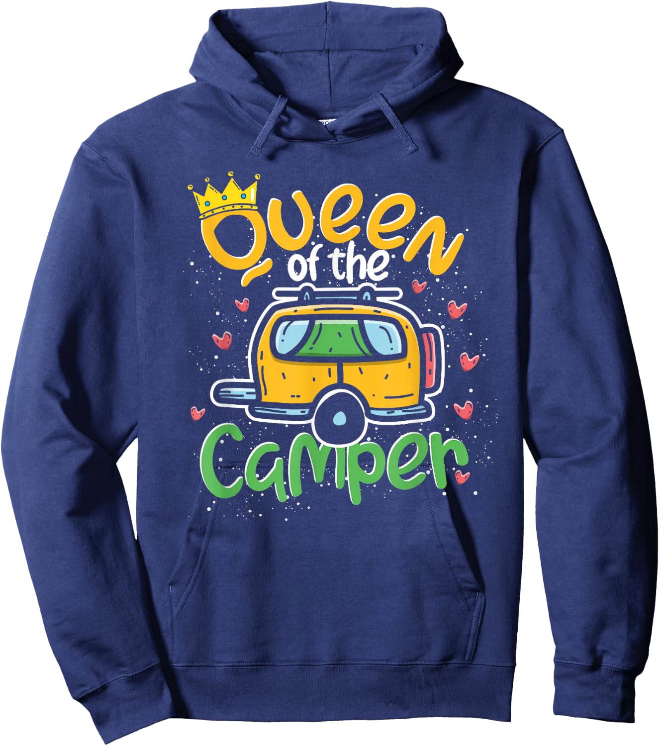 Outdoor Camping Caravan Queen Camper Motorhome Camping Hoodie - Hoodie | Navy