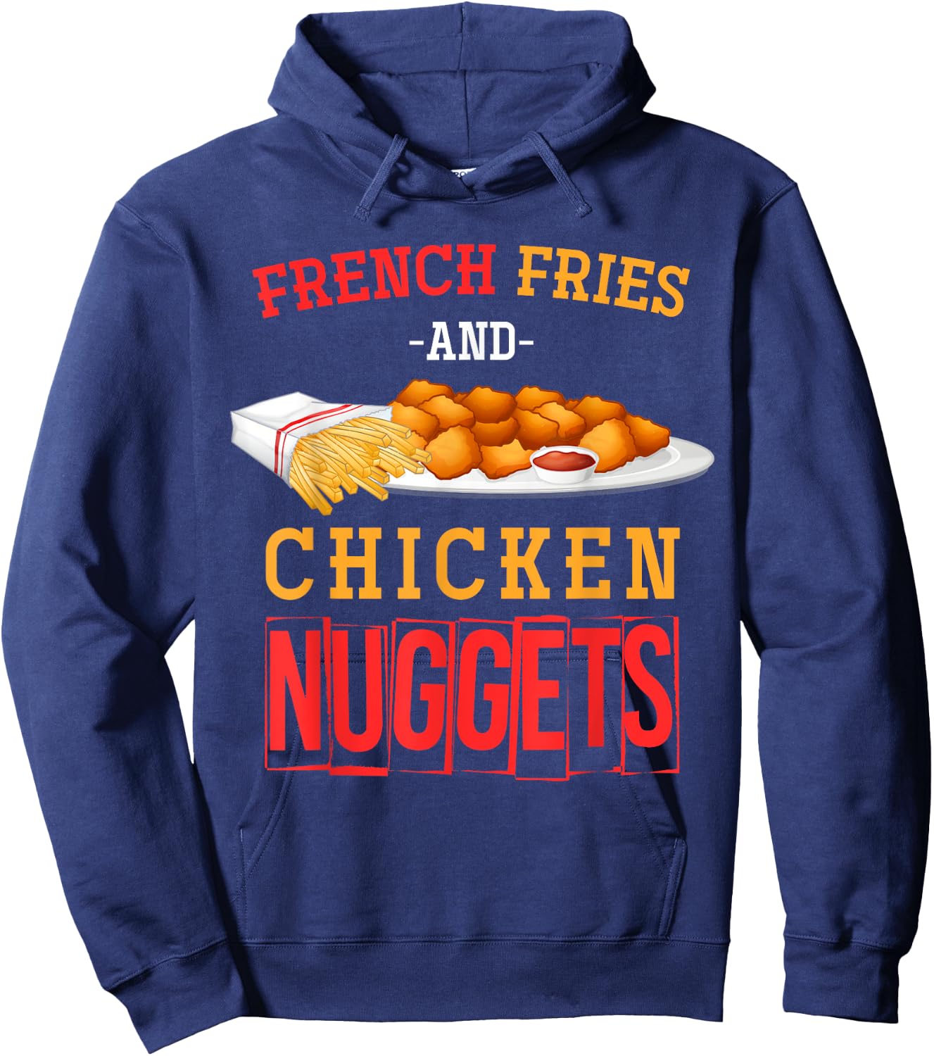 Funny Foodie Nuggets Lover Gift -Adult Chicken Nugget Black Small Hoodie - Hoodie | Navy