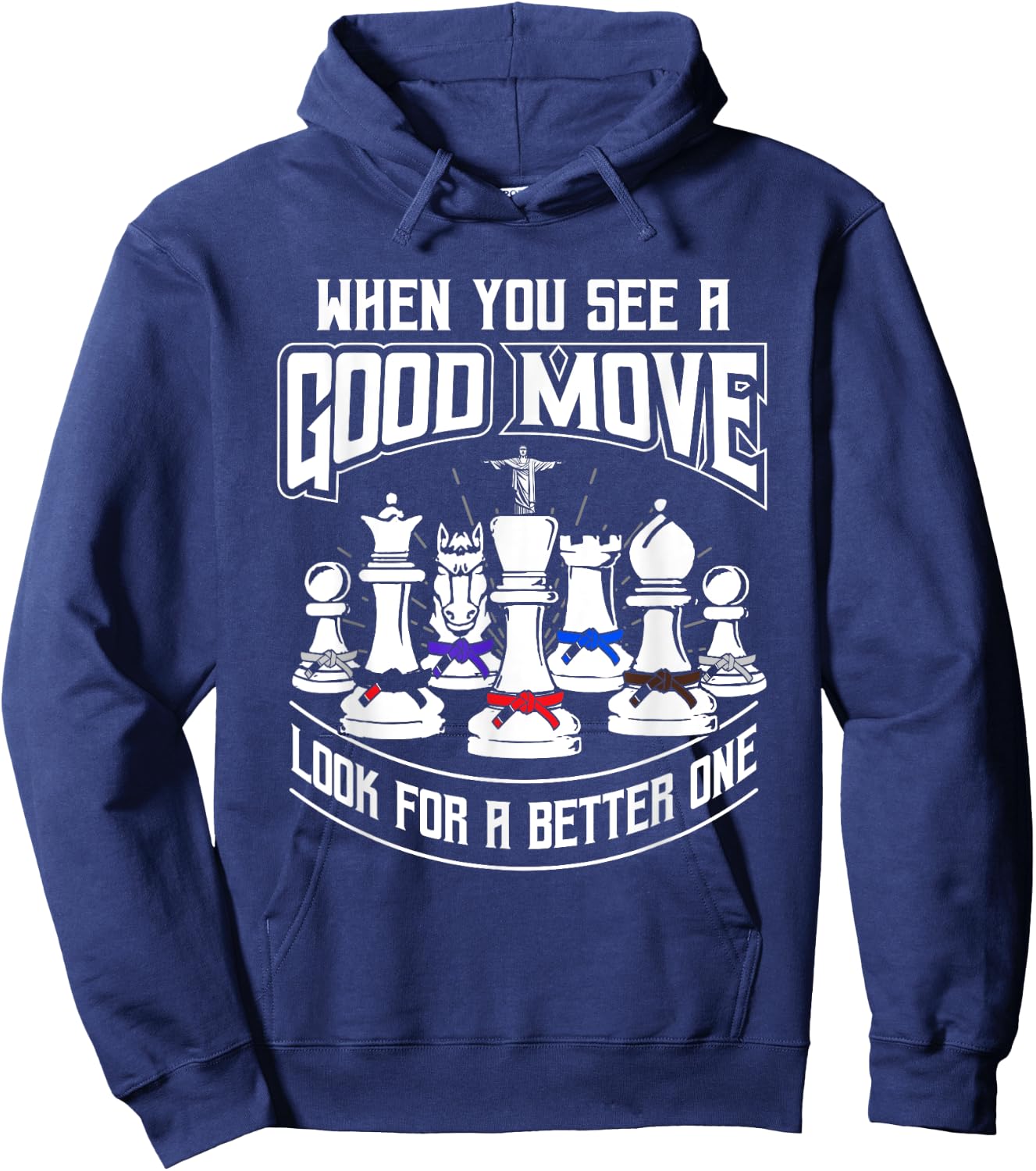 BJJ Chess - Brazilian Jiu-Jitsu and BJJ Gift Hoodie - Hoodie | Navy