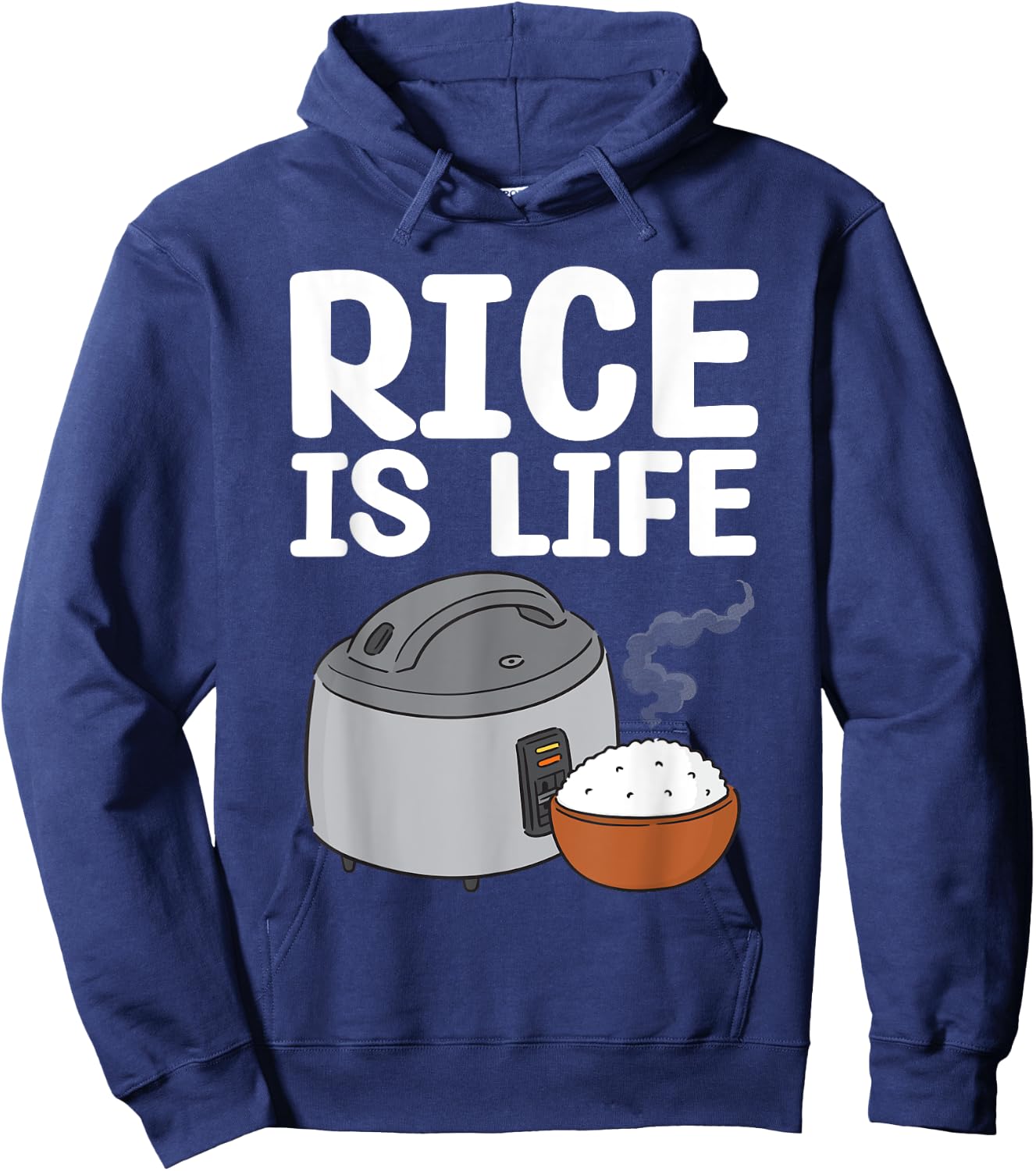 Cool Rice Design Women White Food Cooker Rice Lover Hoodie - Hoodie | Navy