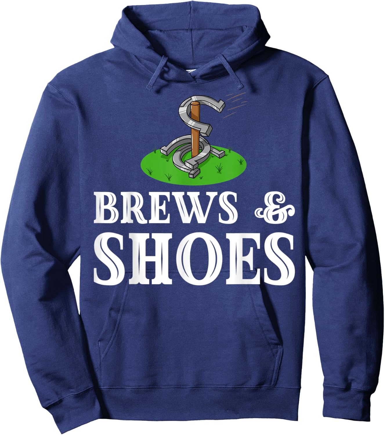 Horseshoe Pitching Gift Throwing Shoes Hoodie - Hoodie | Navy