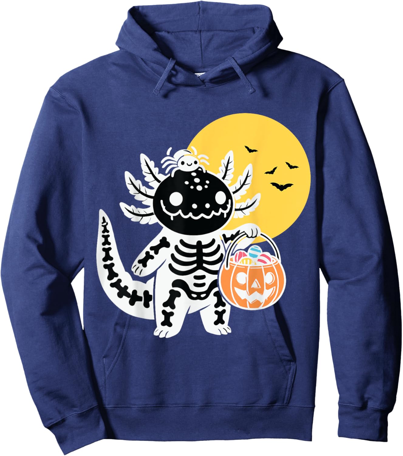 Halloween Horror Axolotl Kawaii Anime Funny Women Men Kids Hoodie - Hoodie | Navy