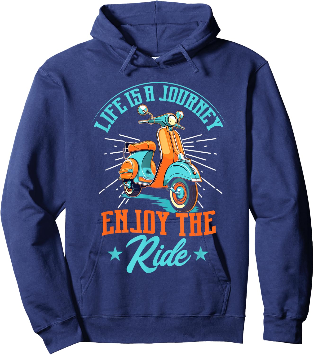 Life Is A Journey Enjoy The Ride Funny Scooter Moped Rider Hoodie - Hoodie | Navy