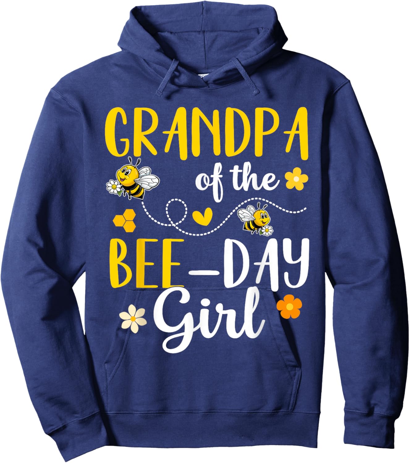 Grandpa of The Bee Day Girl Bee Birthday Party Themed Hoodie - Hoodie | Navy