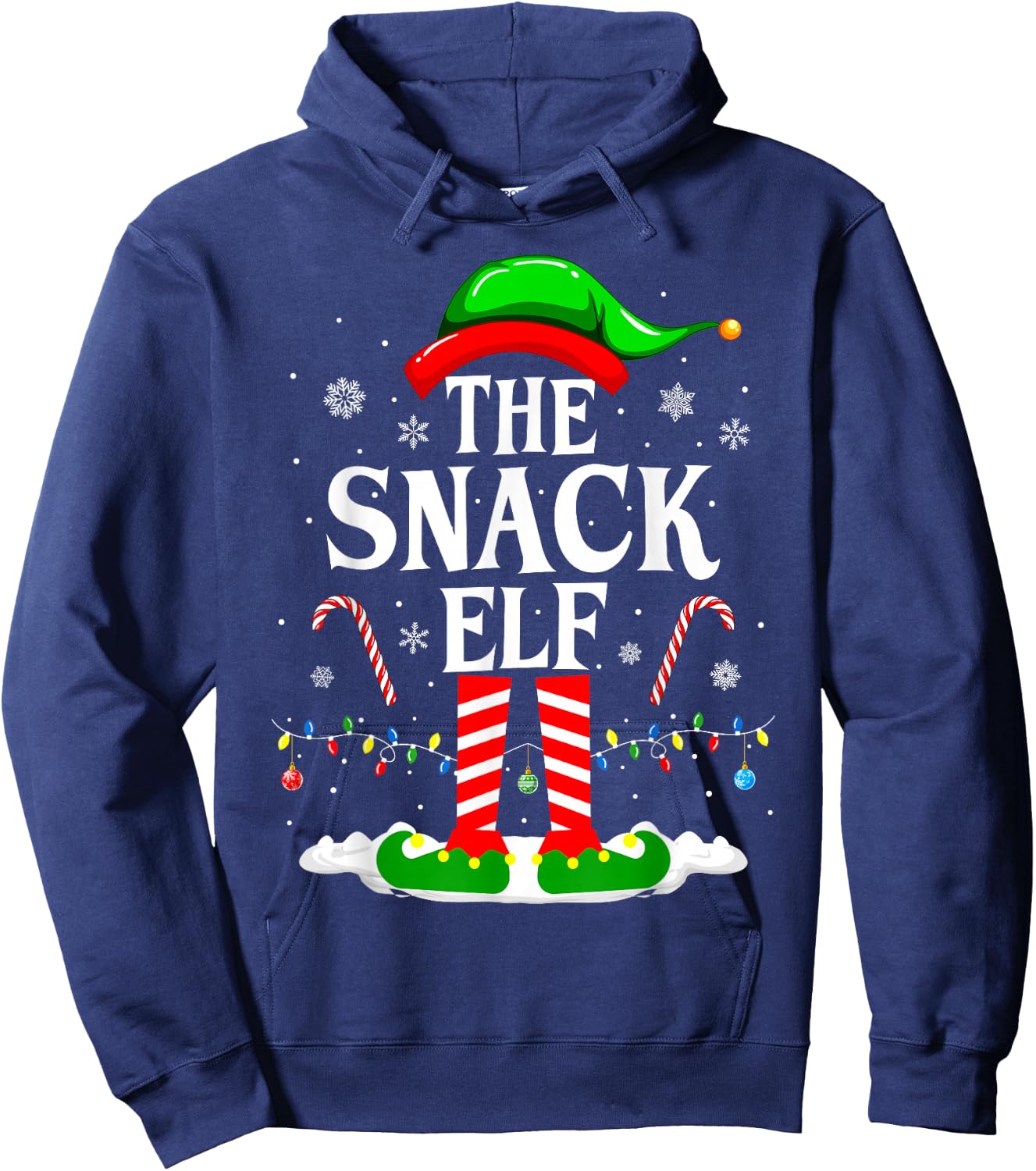 The Snack Elf Xmas Funny Matching Family Group Christmas Hoodie - Hoodie | Navy