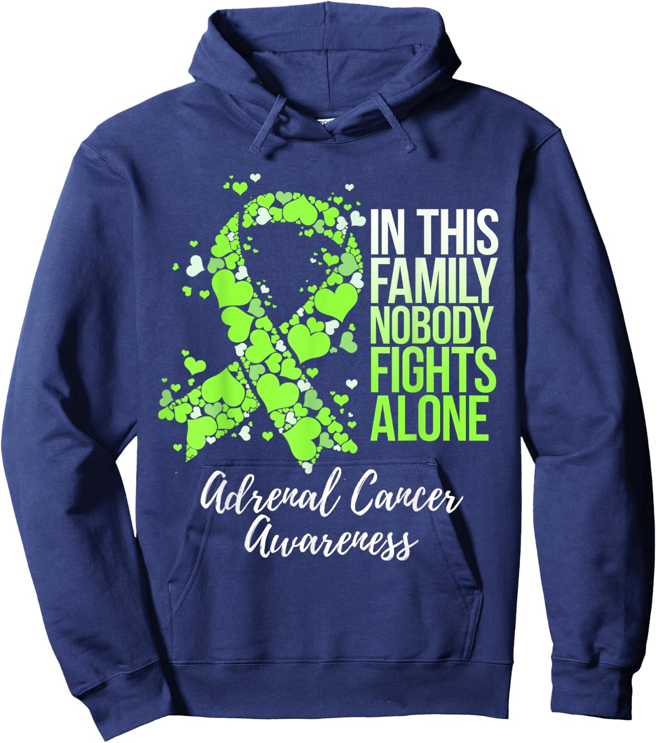 Family Support Adrenal Cancer Awareness Hoodie - Hoodie | Navy