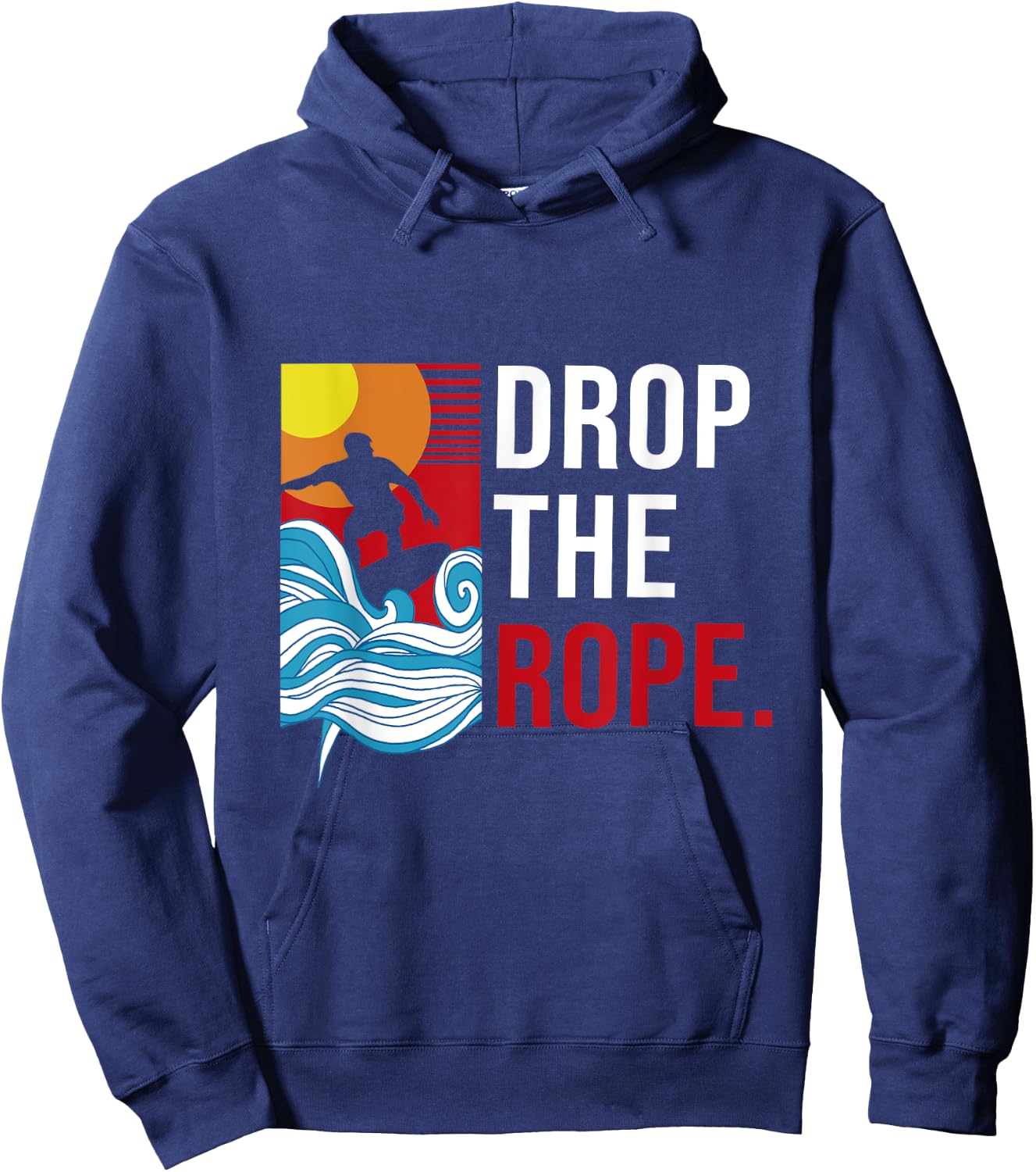 Drop the Rope I Wakesurf I Vintage Wake Wakesurfing Hoodie - Hoodie | Navy