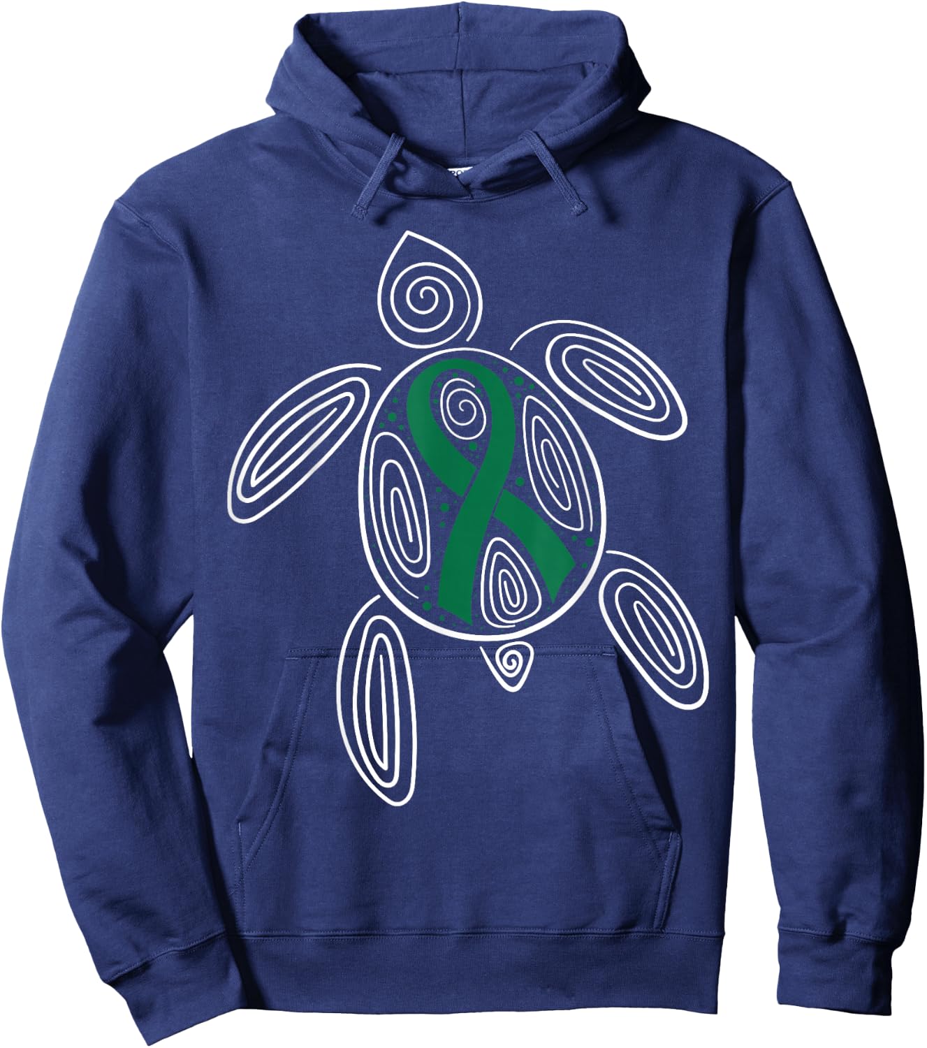 Liver Cancer Awareness Primary Hepatic Green Ribbon Jaundice Hoodie - Hoodie | Navy