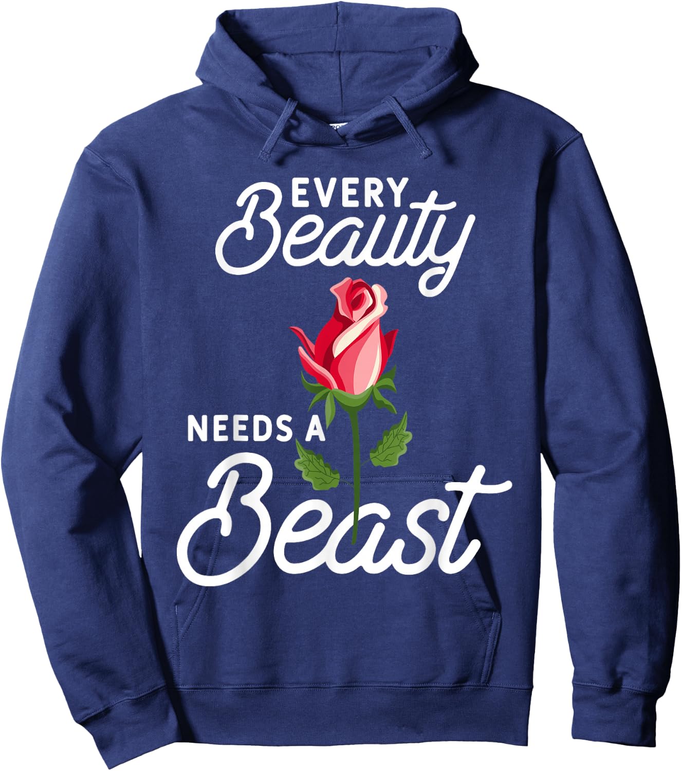 Every Beauty Needs A Beast Matching Couple Weightlifting Hoodie - Hoodie | Navy