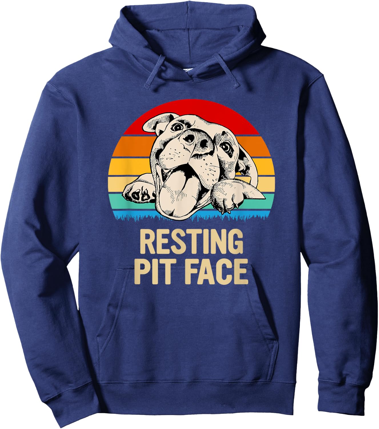 The Loyal Dog Apparel Co Resting Pit Face -Adults, Kids Black Small Hoodie - Hoodie | Navy