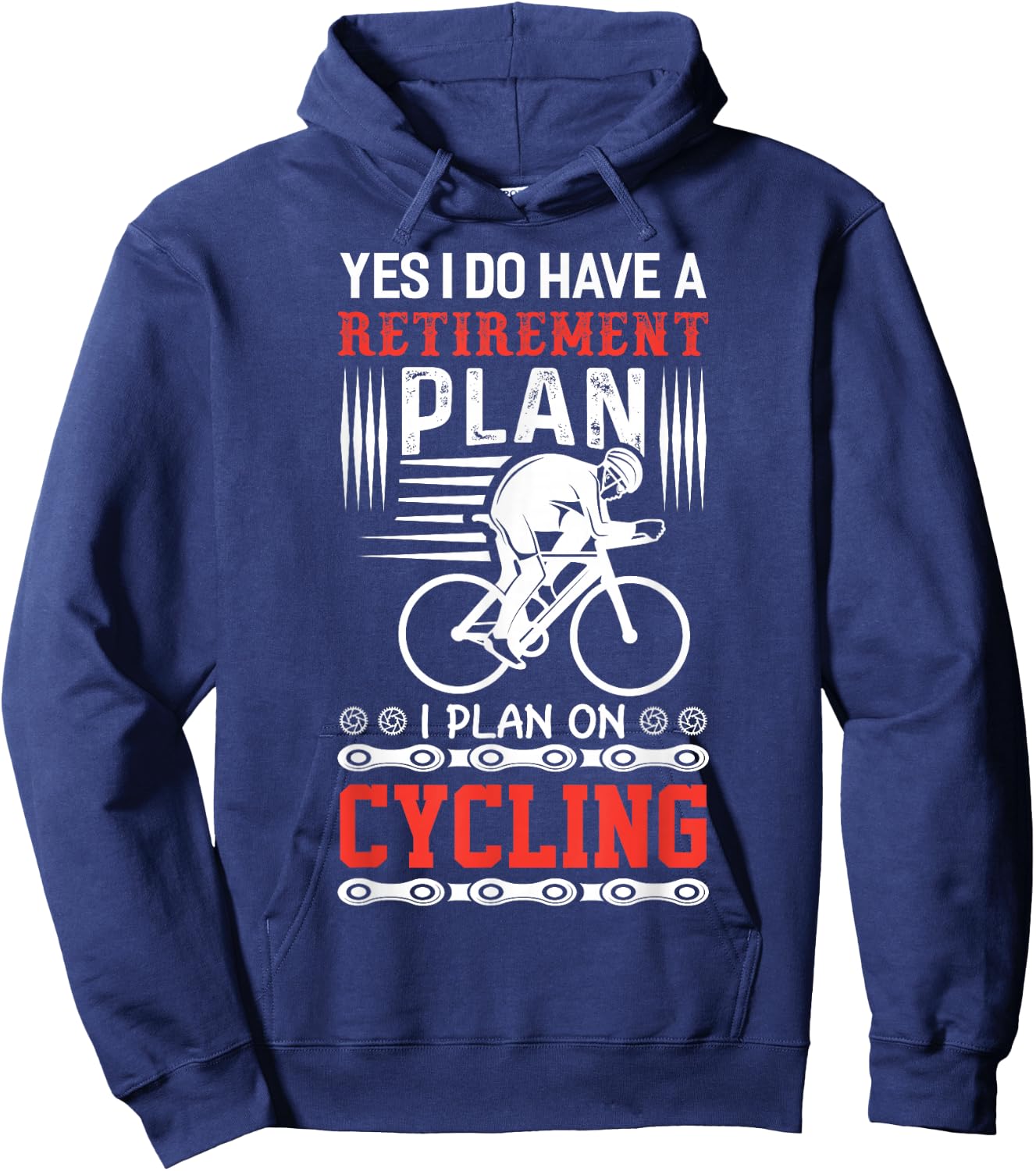 Funny Bicycle Retirement Plan Cycling Hoodie - Hoodie | Navy