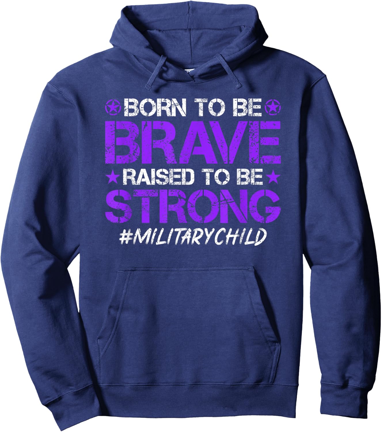 Born To Be Brave Raised To Be Strong Military Child Hoodie - Hoodie | Navy