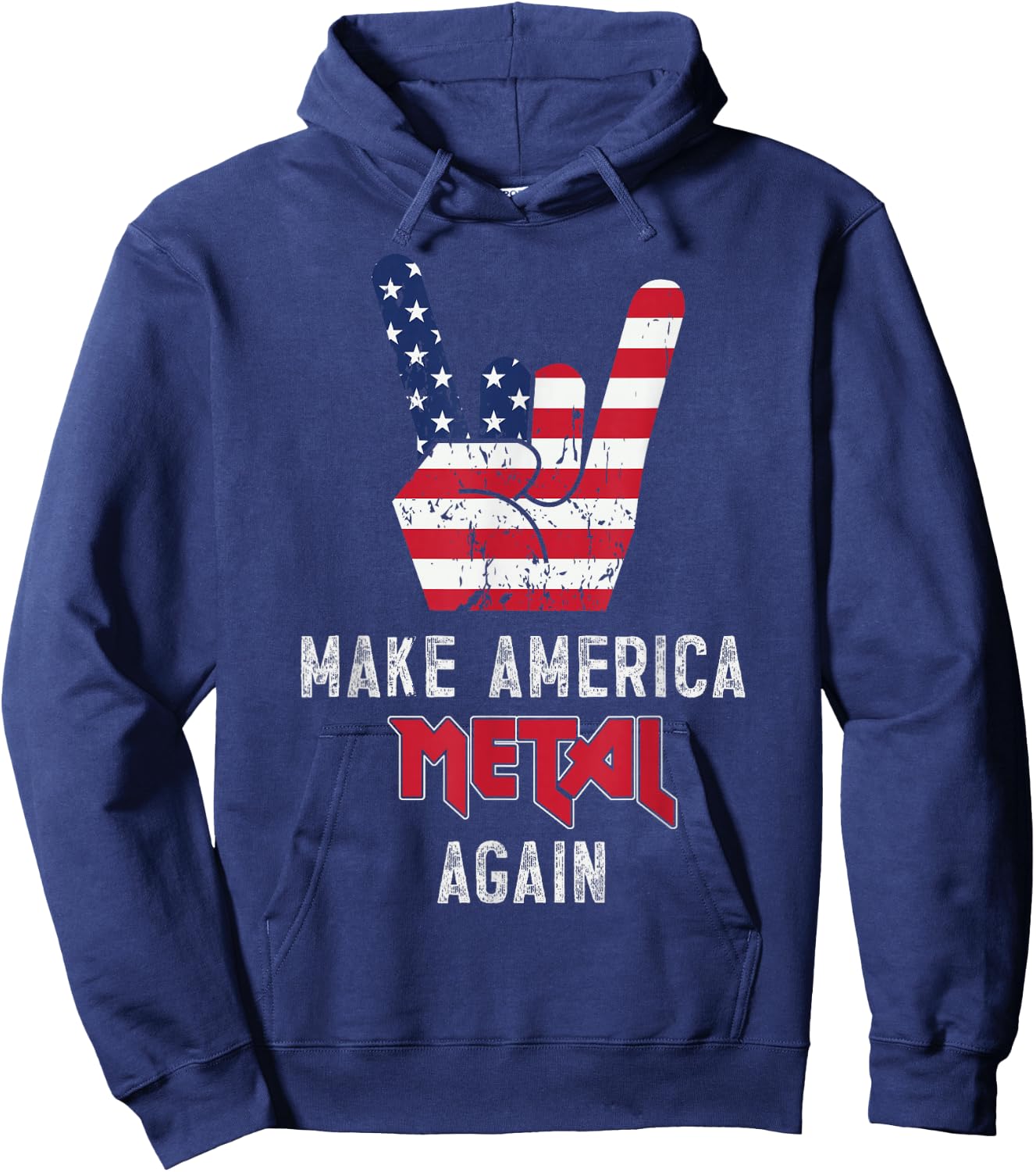 Heavy Metal Rock Music USA Make America Metal Again Hoodie - Hoodie | Navy