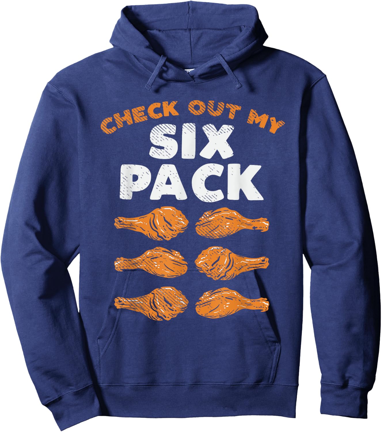 Check Out My Six Pack Funny Fried Chicken Hoodie - Hoodie | Navy