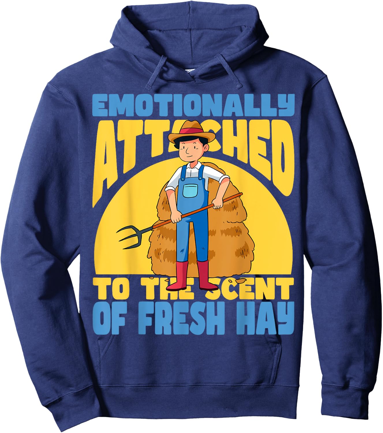 Fresh Hay Bale Lovers Funny Quote For Farmers Baling Hay Hoodie - Hoodie | Navy
