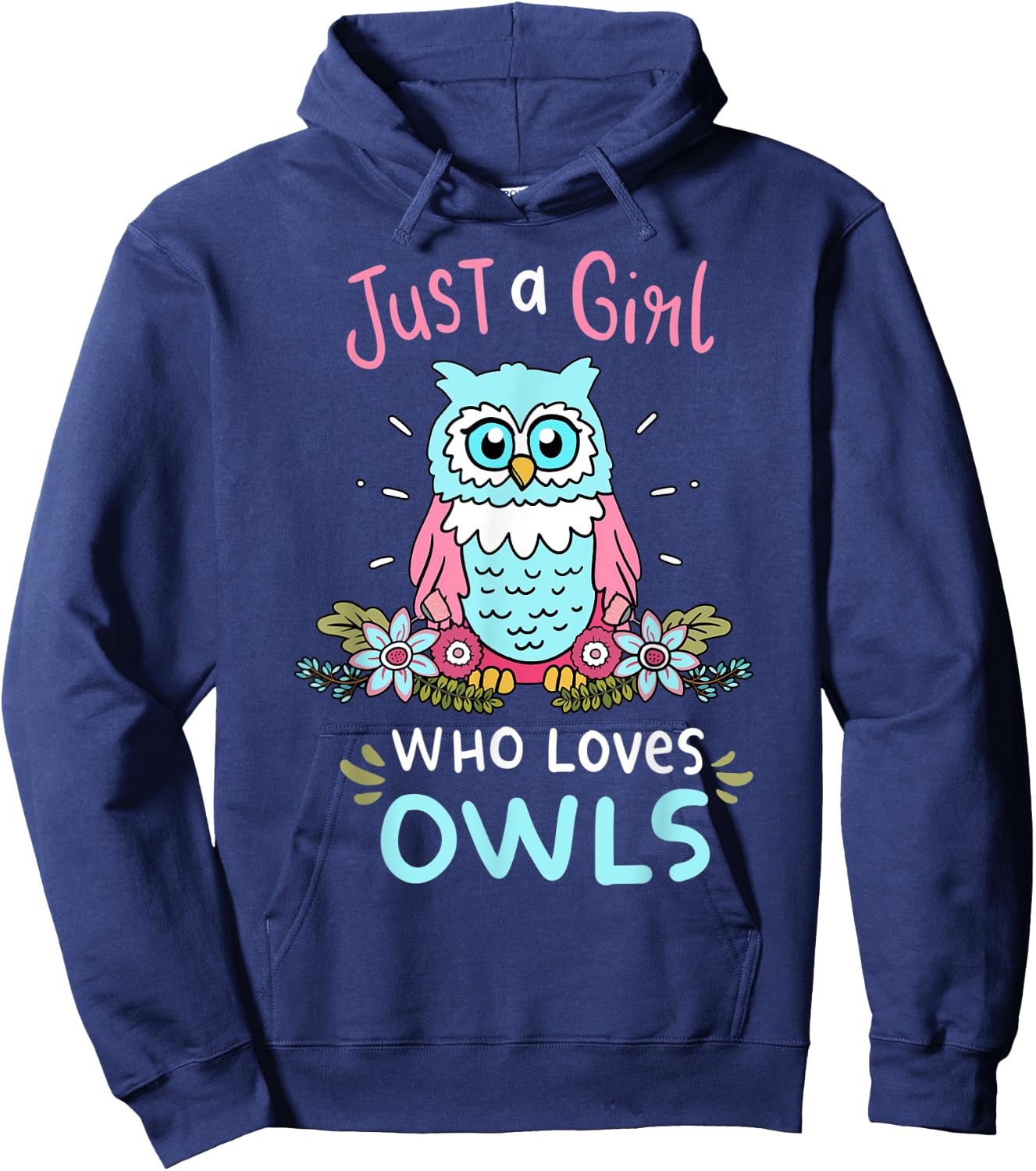 Just A Girl Who Love Owls Cute Owl Lover Gift Hoodie - Hoodie | Navy