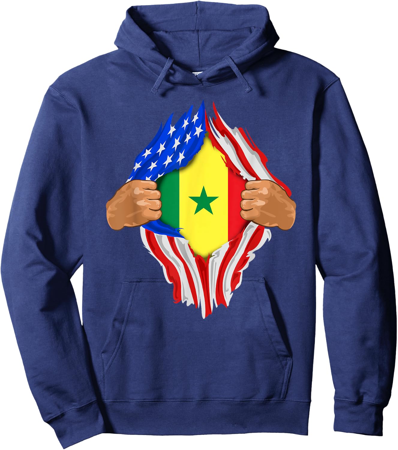 Senegalese Blood Inside Me | Senegal Flag Gift Hoodie - Hoodie | Navy