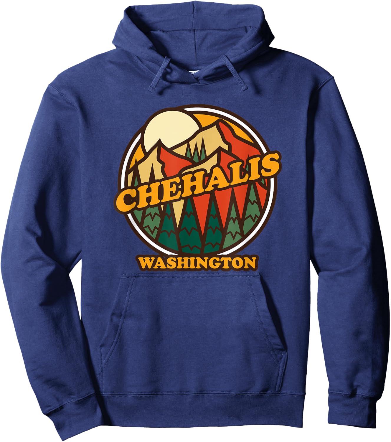 Vintage Chehalis, Washington Mountain Hiking Souvenir Print Hoodie - Hoodie | Navy