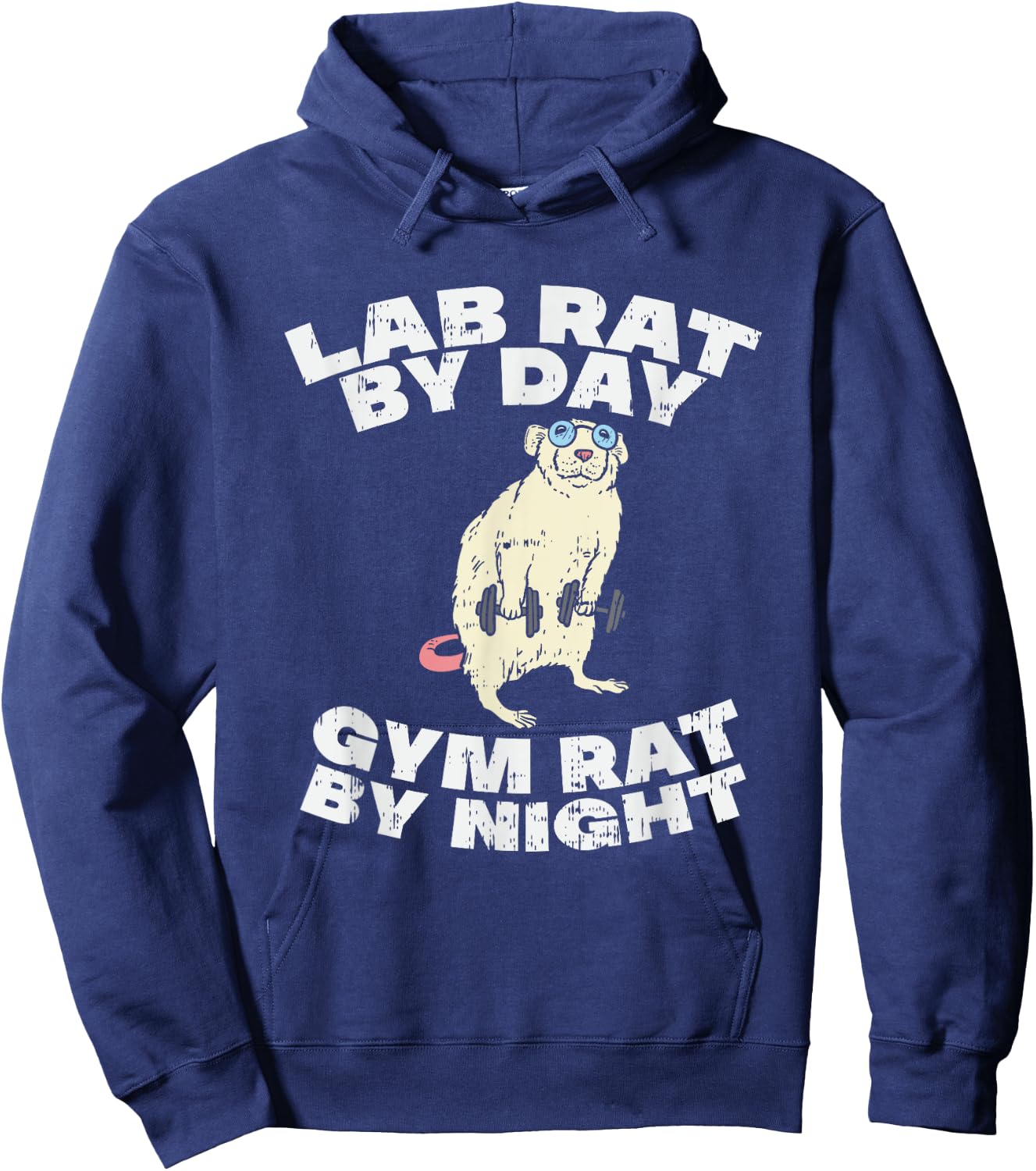 Lab Rat By Day Gym Rat By Night Hoodie - Hoodie | Navy