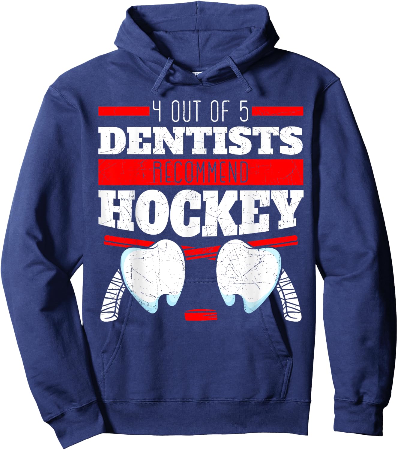 Dentist Mouth Doctor Dentistry Dental Surgeon Hockey Gift Hoodie - Hoodie | Navy