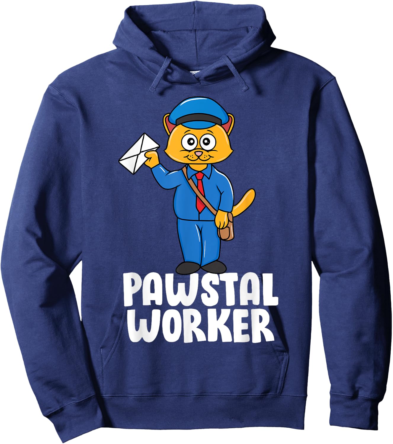 Postal Worker Funny Cat Pun Mailman Mail Lady Gift Hoodie - Hoodie | Navy