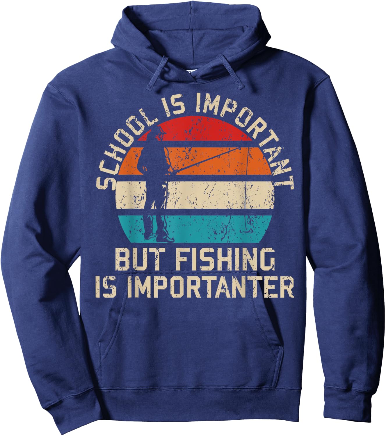 School Is Important But Fishing Is Importanter Youth Kids Hoodie - Hoodie | Navy