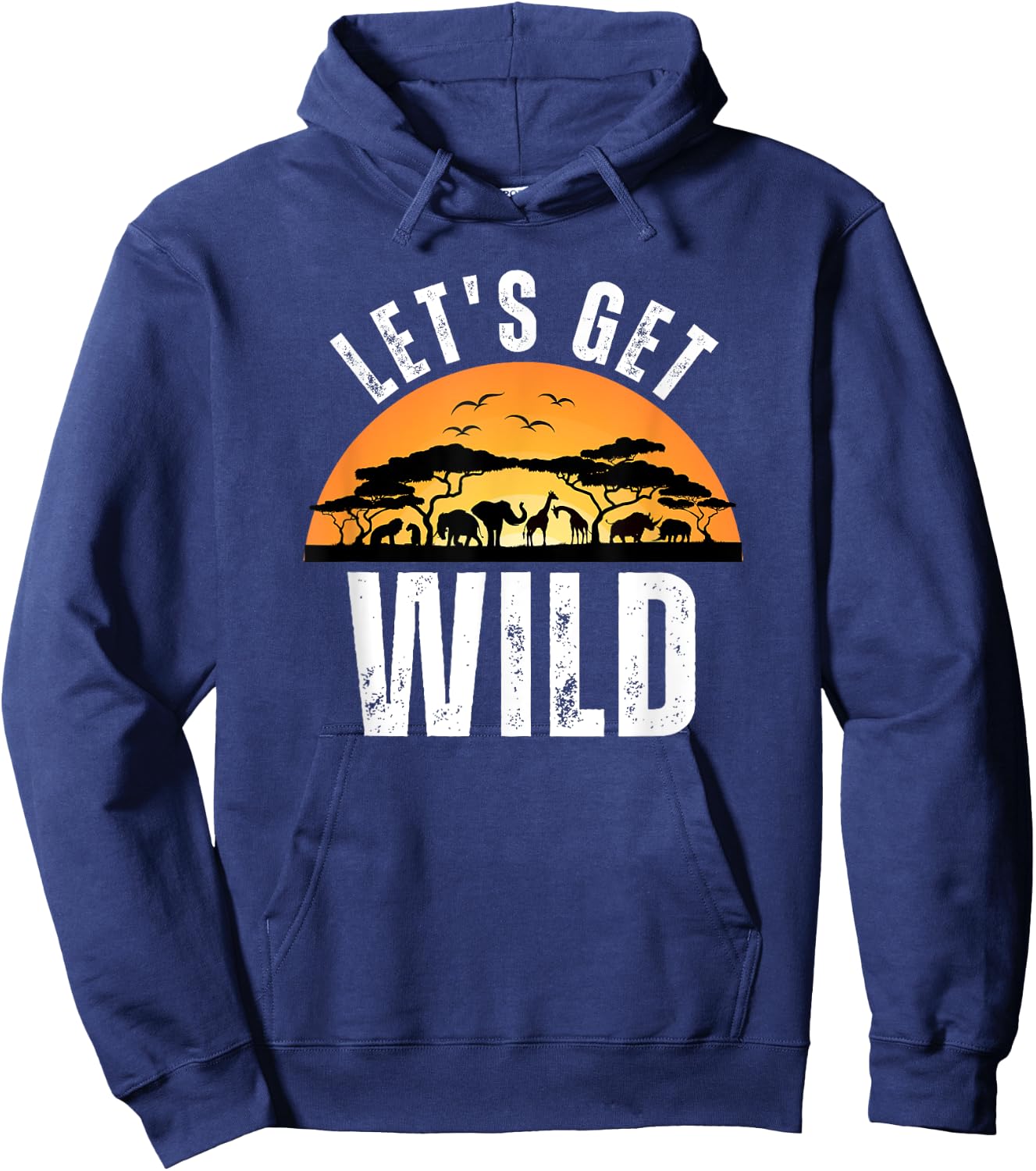 Let's Get Wild Safari Animal Sunset Graphics Day AT The Zoo Hoodie - Hoodie | Navy