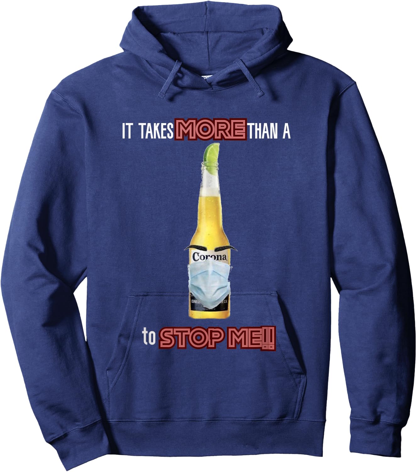 Funny Cool Beer Corona mask Hoodie - Hoodie | Navy
