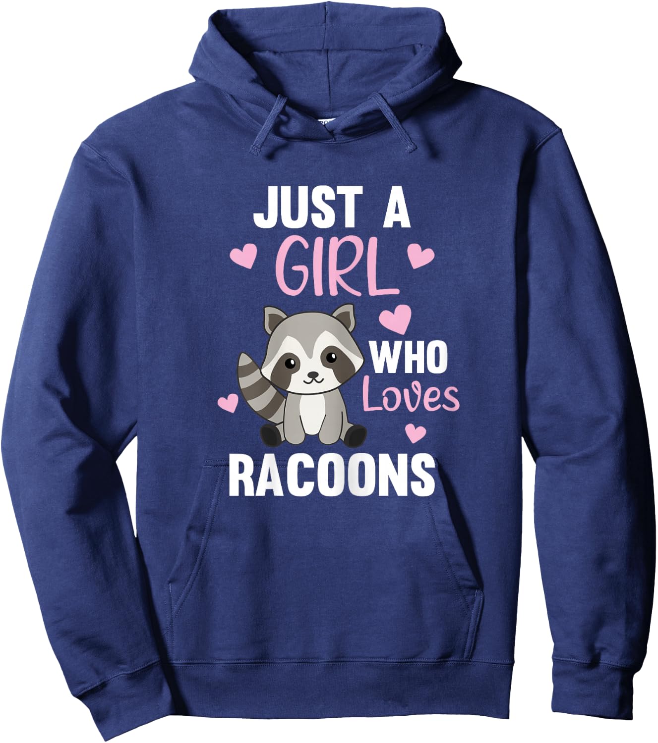 Just A Girl Who Loves Racoons Kawaii Raccoon for Girls Hoodie - Hoodie | Navy