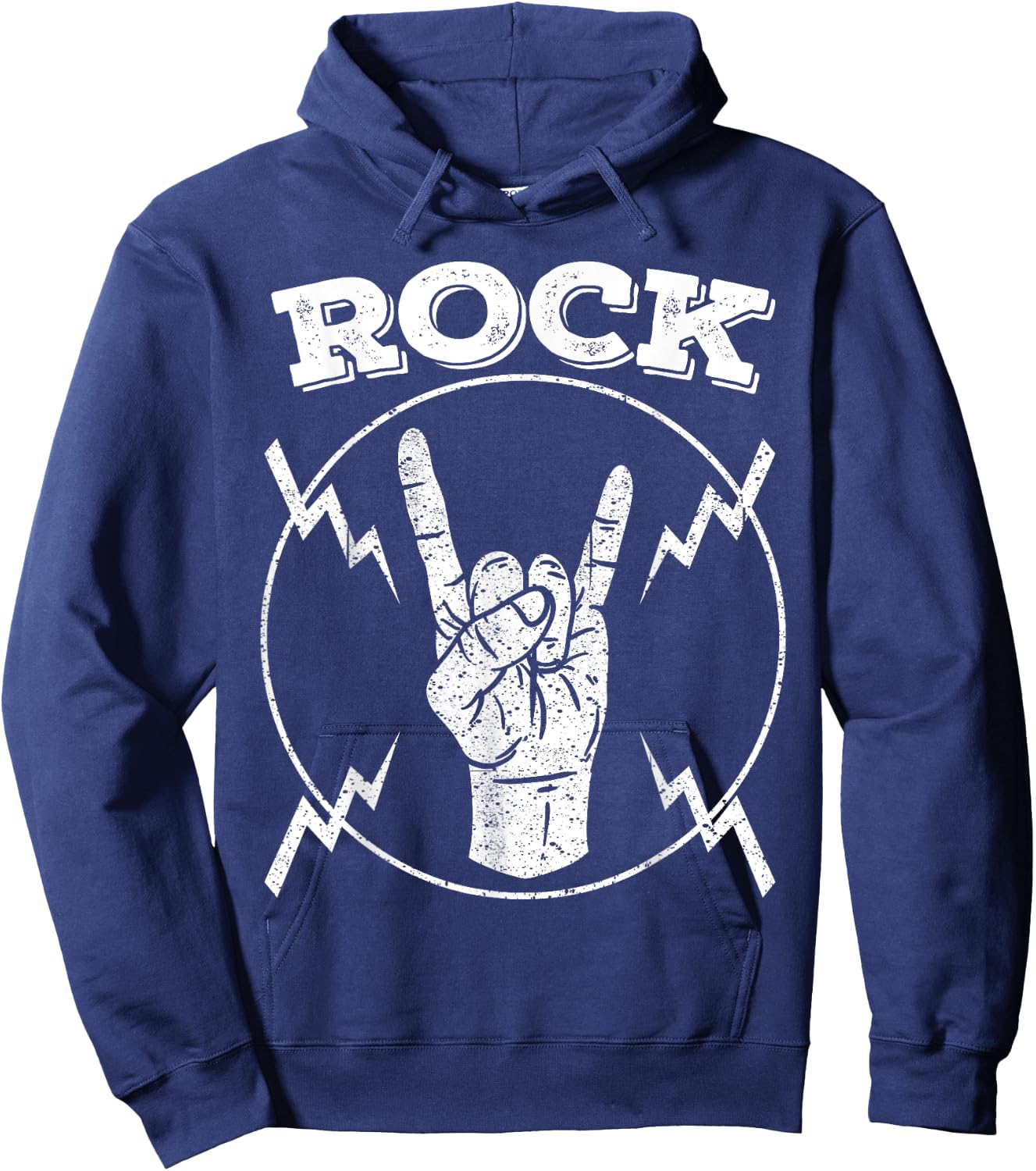 Cool Vintage Rock N Roll Hand Gift | Funny Musicians Symbol Hoodie - Hoodie | Navy