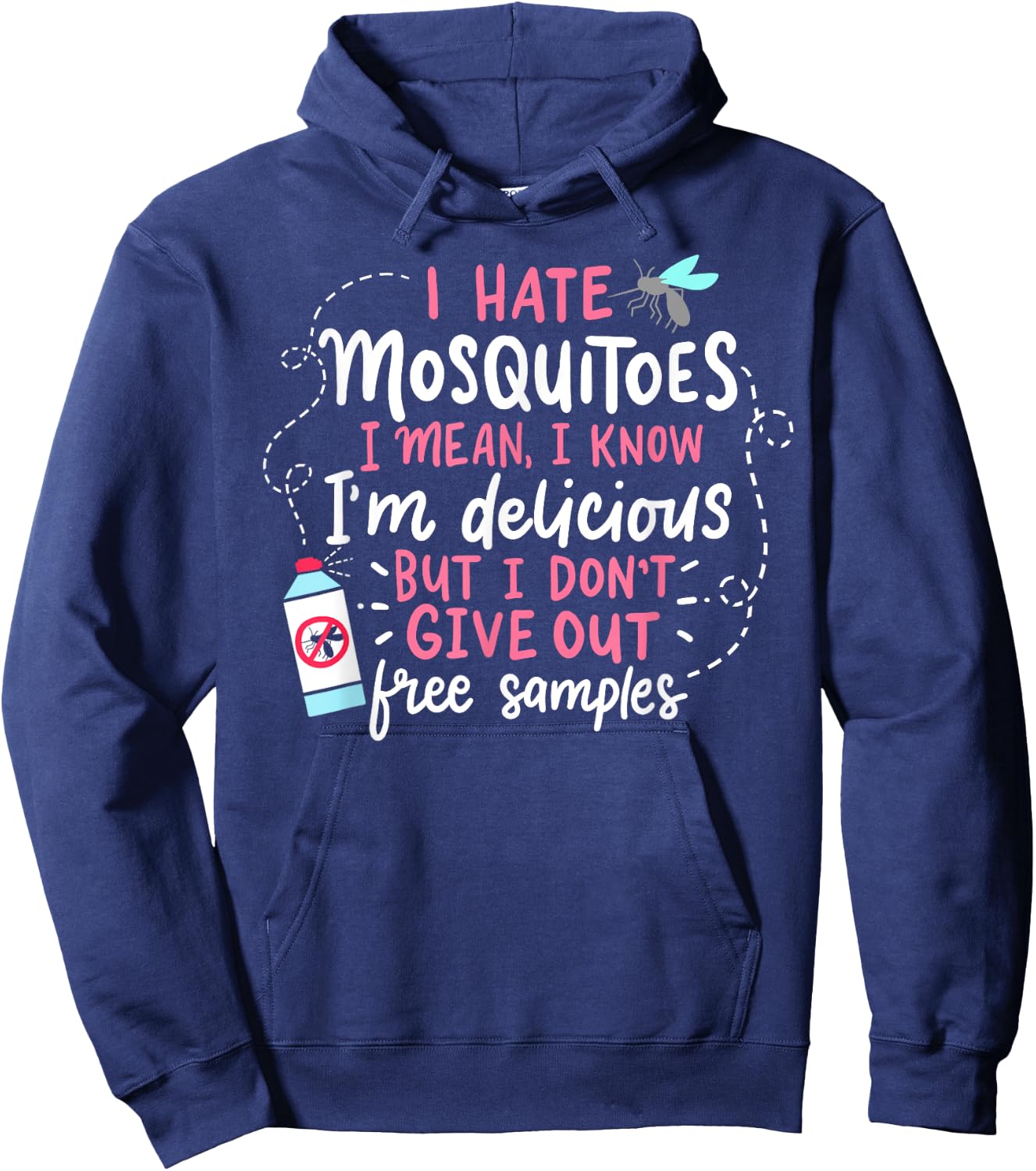 Funny Mosquito Gifts And Gardener Designs Black Mosquito Haters Gift Funny Mosquito Hoodie - Hoodie | Navy