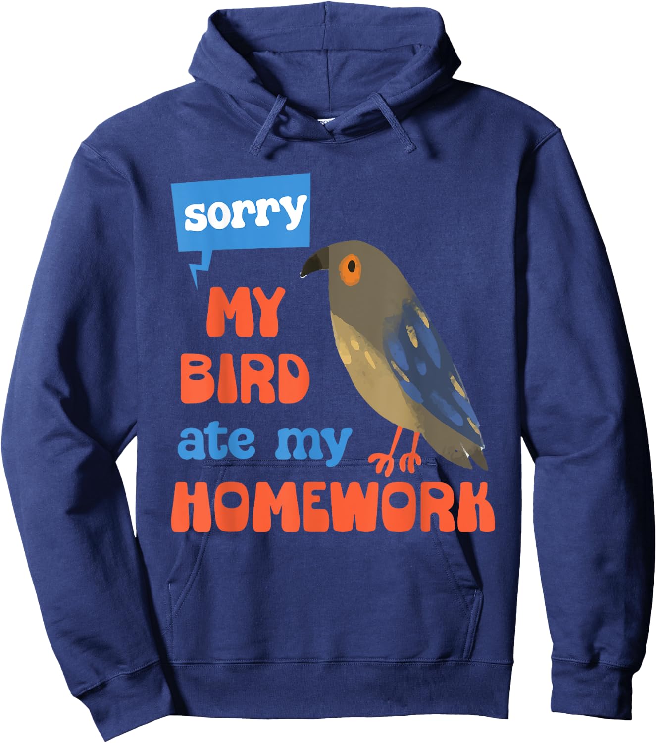 My Bird Ate My Homework School Kawaii Cute Pet Boys Girls Hoodie - Hoodie | Navy