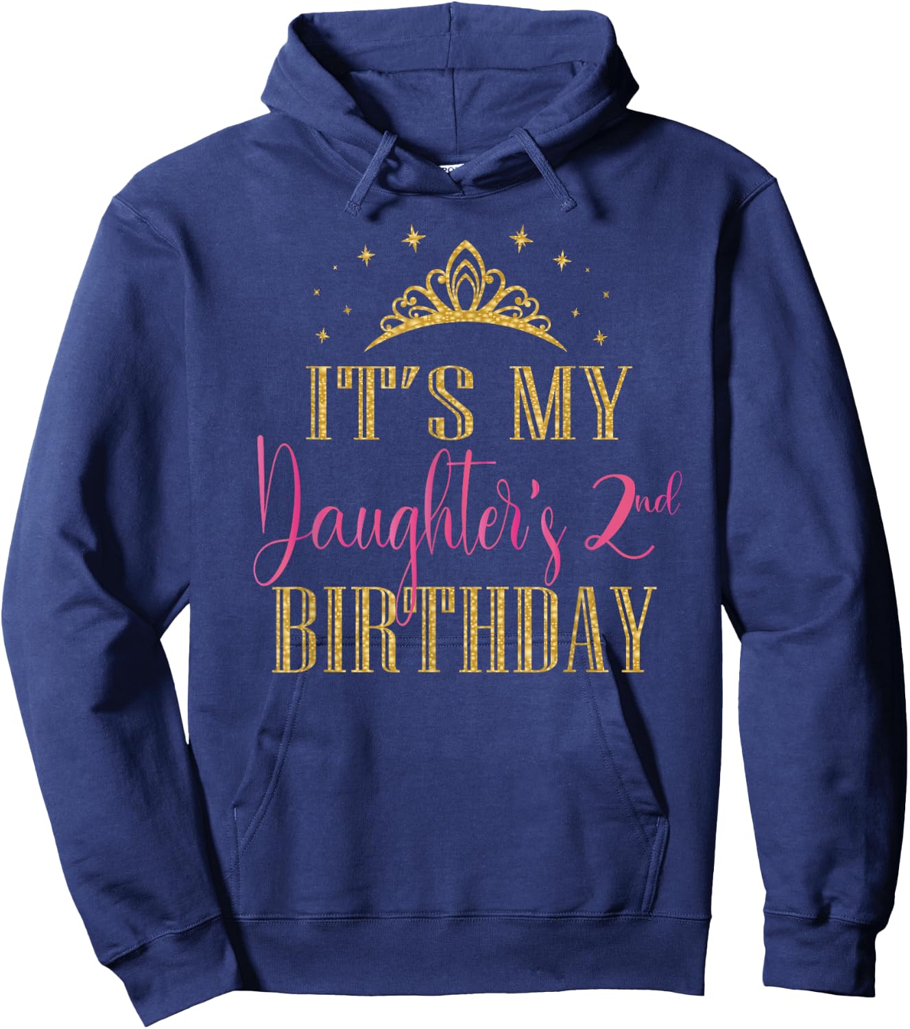 It's My Daughter's 2nd Birthday Girls Party Family Matching Hoodie - Hoodie | Navy