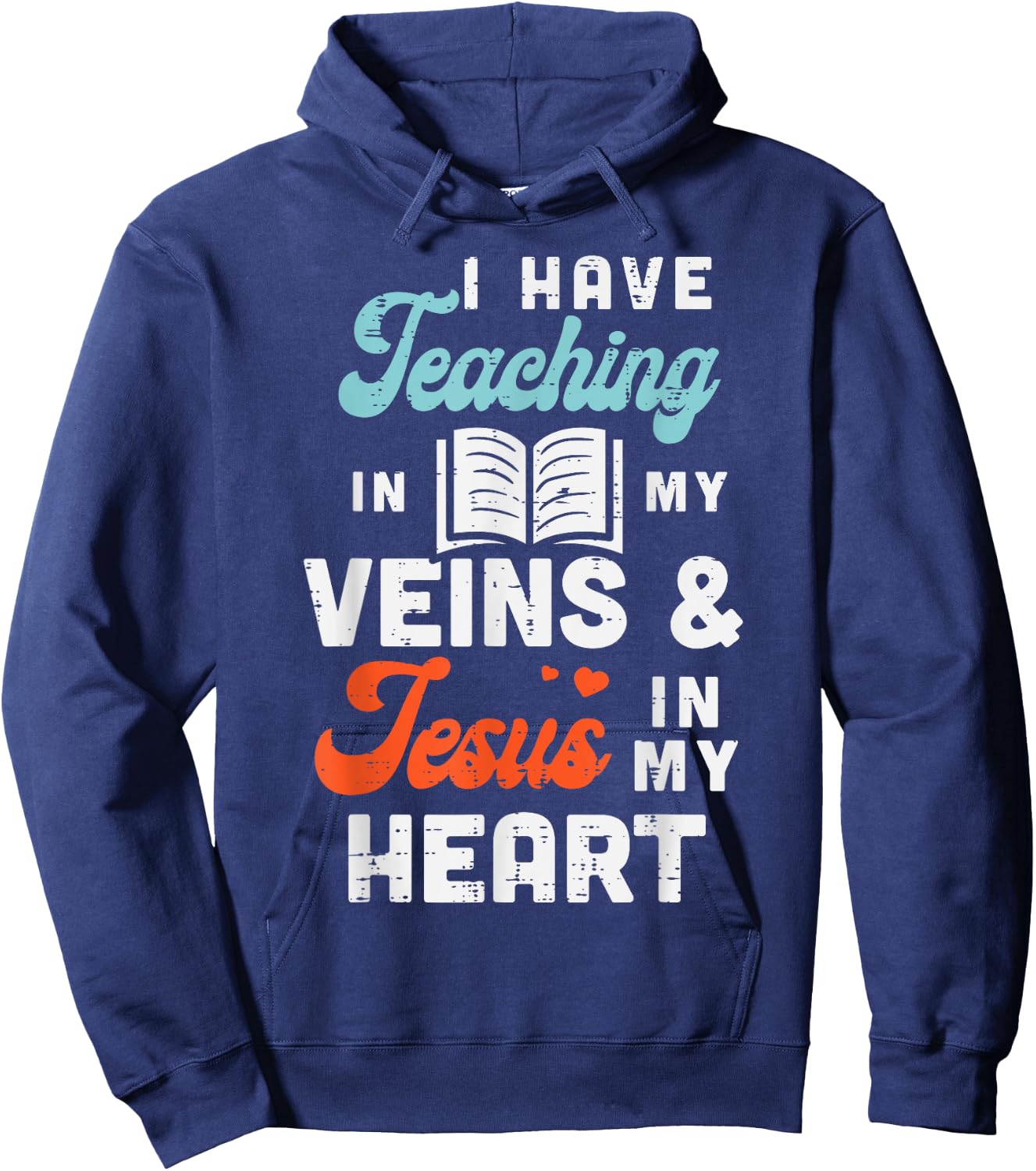 Teaching Veins Jesus Heart Teacher God Christ Christian Gift Hoodie - Hoodie | Navy