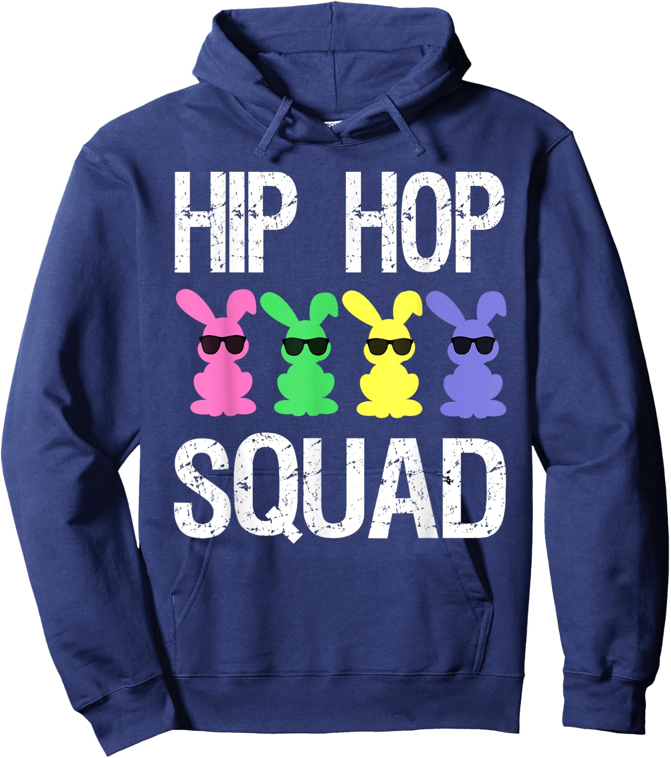 Hip Hop Squad Funny Easter Bunny Boys Girls Kids Hoodie - Hoodie | Navy