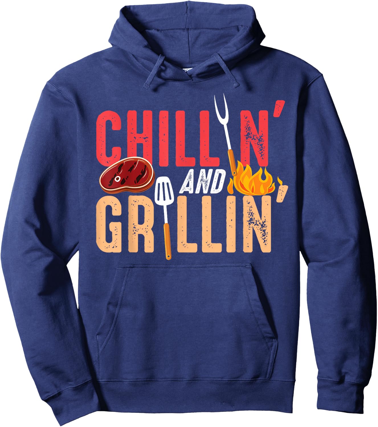 Chillin And Grillin Barbecue Party Hoodie - Hoodie | Navy