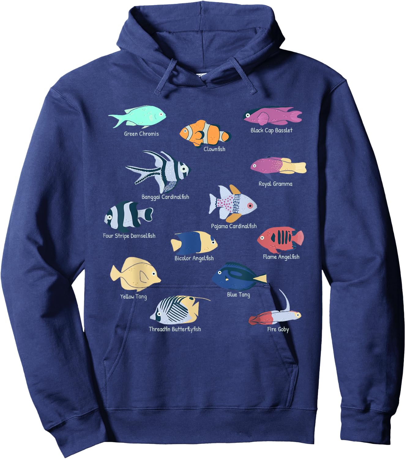 Coral Reefs Tropical Fishes In Reef Aquariums Fish Tank Hoodie - Hoodie | Navy