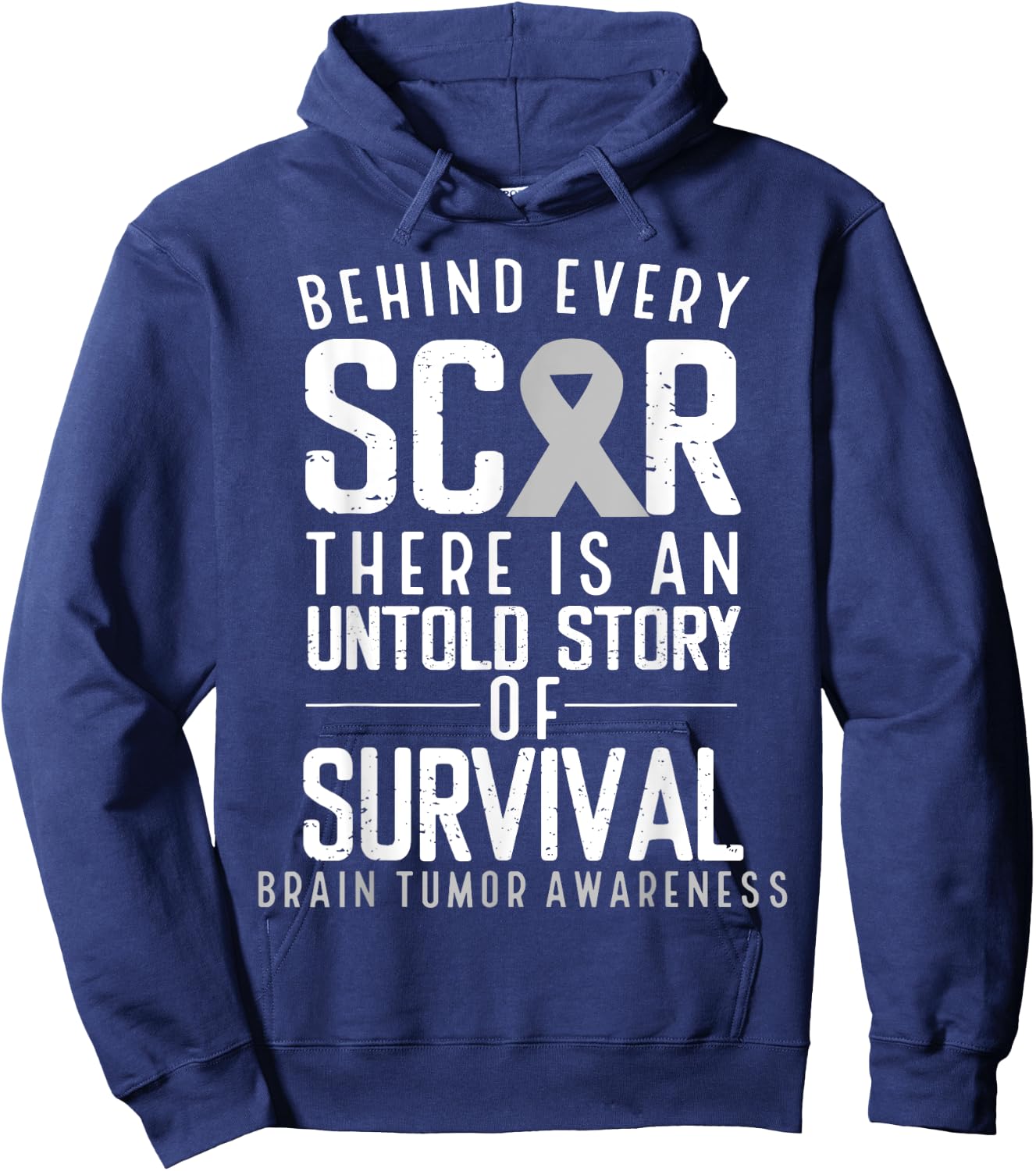 Glioblastoma Multirome Warrior Month Day Survivor Brain Cancer Awareness Survivor Grey Ribbon Brain Tumor Hoodie - Hoodie | Navy