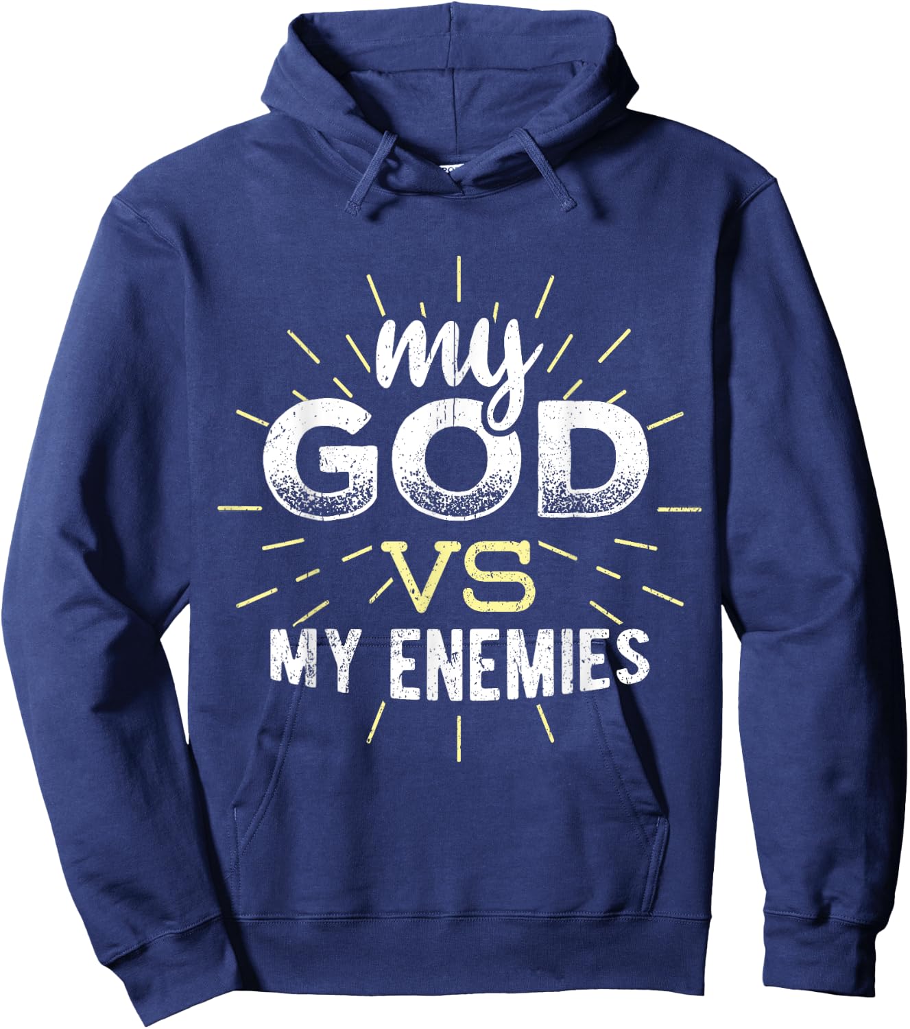 My God vs my enemies - christian jesus faith Hoodie - Hoodie | Navy