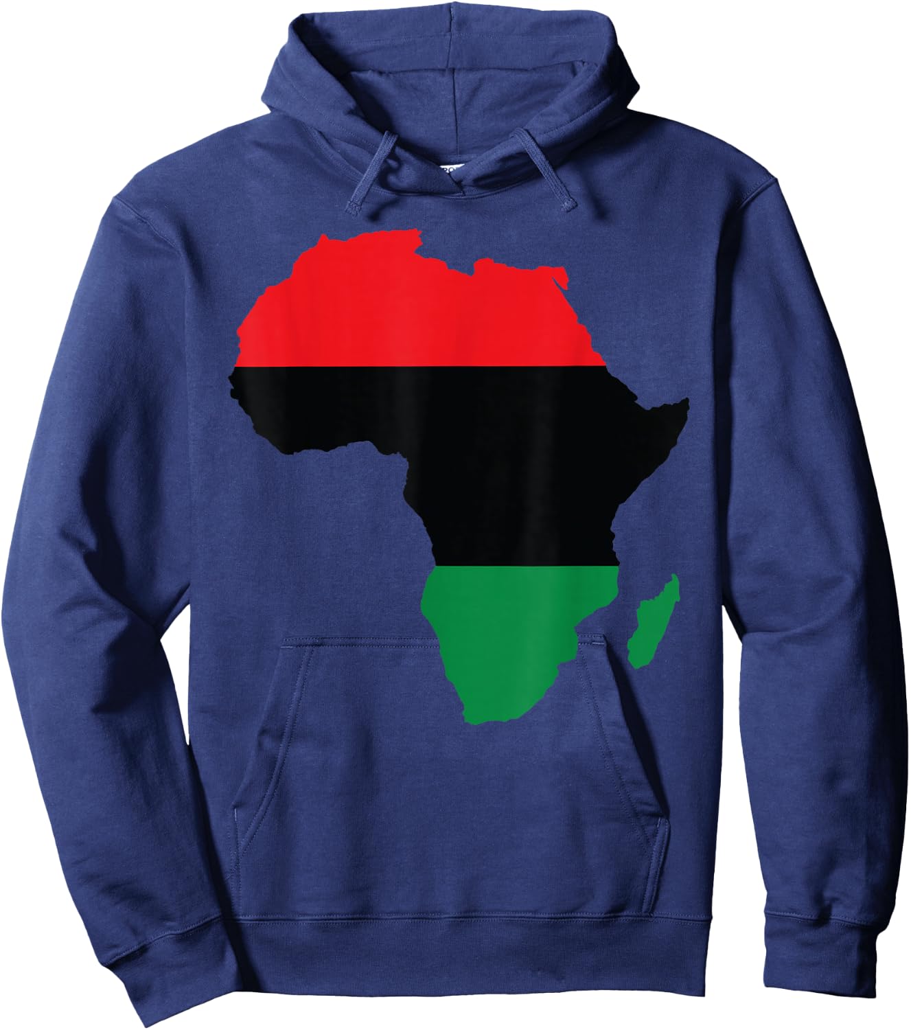 Pan African UNIA Flag Map Continent Black History Month Gift Hoodie - Hoodie | Navy