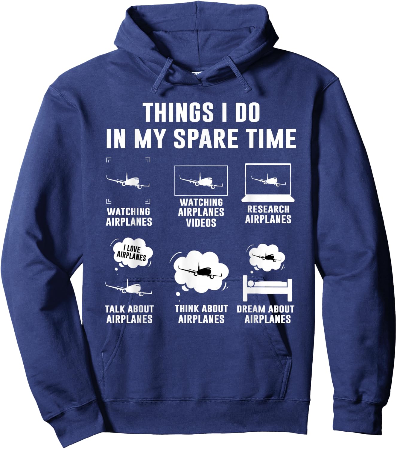Things I do in My Spare time Airplane Gift Hoodie - Hoodie | Navy